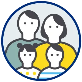 正社員Aさん一家のイラスト